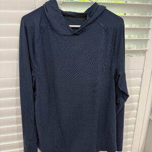 Men's Navy Blue Lululemon Lightweight Hoodie - Size Large